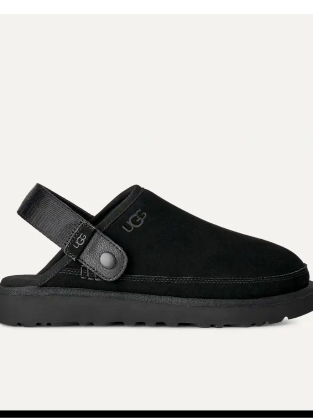 UGG goldenstar Black Suede Backstrap Clog Sz 9